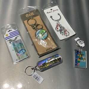 South American Souvenir Key Chain Collection of 5 NWT